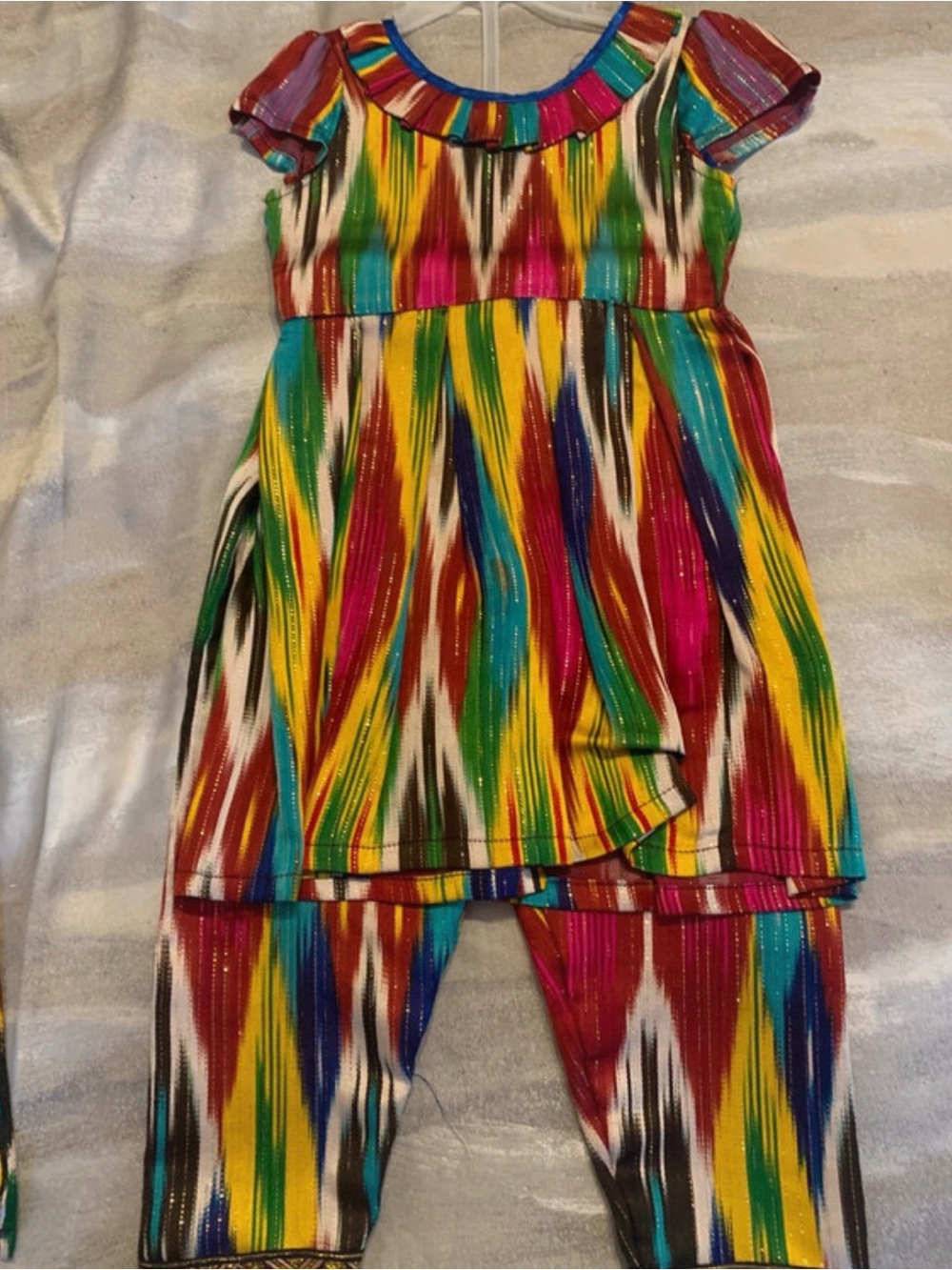 & Other Stories Girls Multicolor Ikat Stripe Tunic & Legging Set
